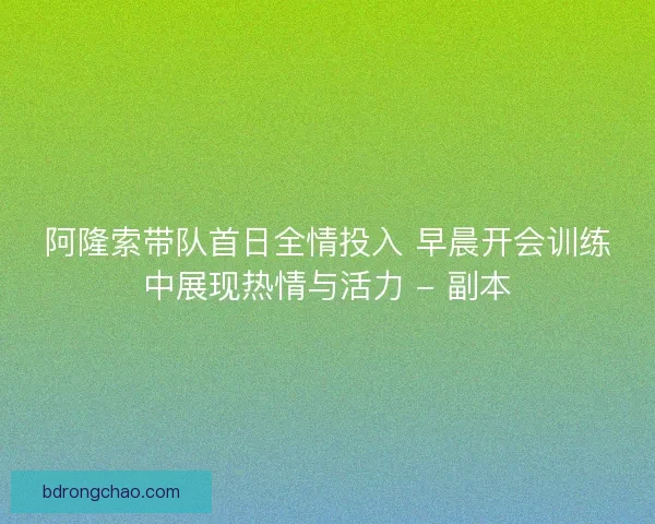 阿隆索带队首日全情投入 早晨开会训练中展现热情与活力 - 副本