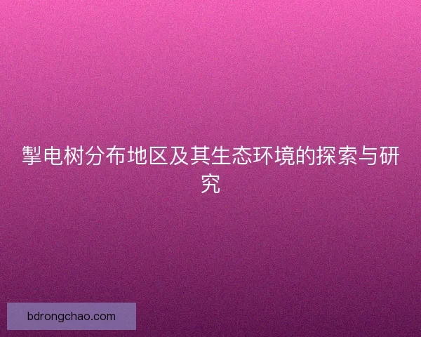 掣电树分布地区及其生态环境的探索与研究