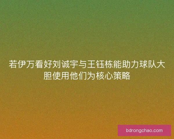 若伊万看好刘诚宇与王钰栋能助力球队大胆使用他们为核心策略 若伊万看好刘诚宇与王钰栋能助力球队大胆使用他们为核心策略