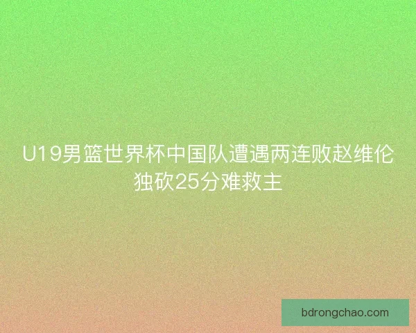 U19男篮世界杯中国队遭遇两连败赵维伦独砍25分难救主