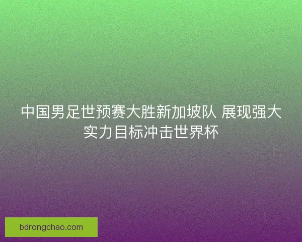 中国男足世预赛大胜新加坡队 展现强大实力目标冲击世界杯